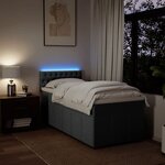 vidaXL Sommier à lattes de lit avec matelas Gris foncé 100x200cm Tissu
