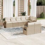 vidaXL Salon de jardin avec coussins 8 Pièces beige résine tressée