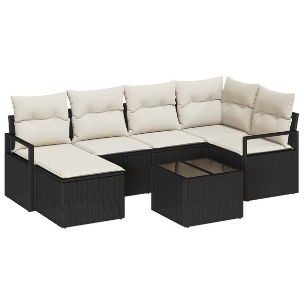 Ensemble de Canapé de Jardin vidaXL en 6 pièces avec Coussins Marron Poly Rattan