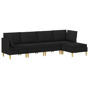 vidaXL Canapé modulaire avec rangement 5 Pièces Noir Tissu