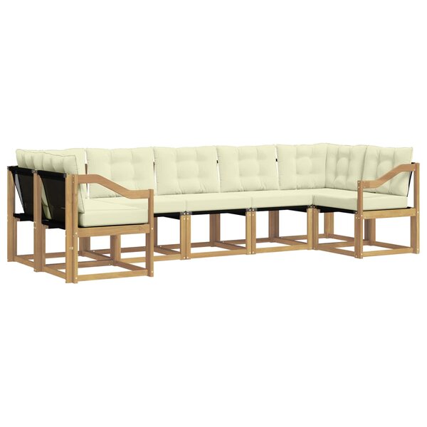 vidaXL Ensemble de canapés d'extérieur 7 pc Blanc et crème