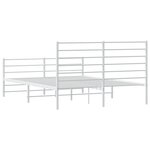 vidaXL Cadre de lit métal avec tête de lit/pied de lit blanc 120x190cm