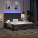 VidaXL Cadre de lit ottoman avec matelas marron foncé 200x200 cm tissu
