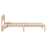 vidaXL Cadre de lit avec tête de lit Marron 75 x 190 cm Pin massif