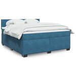 vidaXL Sommier à lattes de lit et matelas bleu 180x200 cm velours