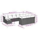 vidaXL Salon de jardin 11 Pièces avec coussins beige résine tressée
