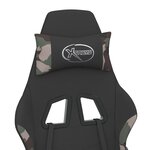 vidaXL Chaise de jeu de massage repose-pied Noir et camouflage Tissu
