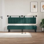 vidaXL Tête de lit suspendue Avec lumière LED Vert foncé Tissu