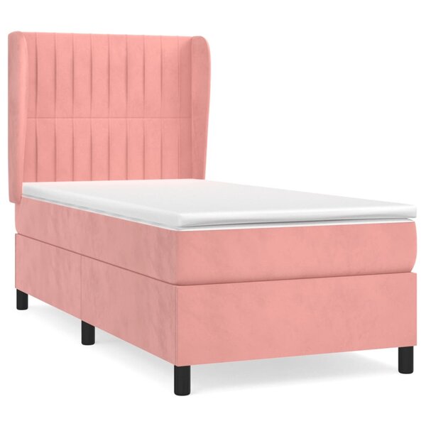 vidaXL Sommier à lattes de lit et matelas Rose 80x200 cm Velours
