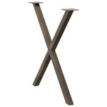 vidaXL Pieds de table à manger en forme de X  2 pièces  acier naturel  70 x (72-73) cm