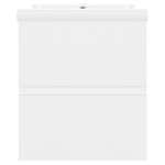 vidaXL Armoire d'évier avec lavabo intégré Blanc Aggloméré