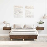 vidaXL Cadre de lit sans matelas chêne marron 135x190 cm