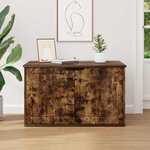 vidaXL Maison pour chat Chêne fumé 85 x 55 x 53 5 cm Bois d'ingénierie