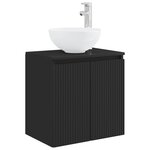 vidaXL Vanité de lavabo mural Noir 49 5 x 35 x 63 cm Bois d'ingénierie