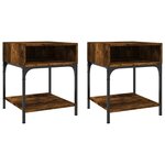 vidaXL Tables de chevet 2 Pièces chêne fumé 40x41x50 cm bois d’ingénierie