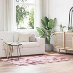 vidaXL Tapis Shaggy à poils longs NAVARRA rose poudré 120x170 cm