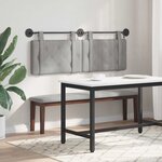 vidaXL Tête de lit suspendue Avec lumière LED Gris clair Velours