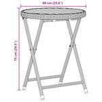 Ensemble Bistro de Jardin 3 pièces avec Coussins en Poly Rattan Noir