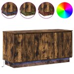 vidaXL Meuble TV avec LED Chêne fumé 100 x 38 x 49 cm