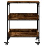 vidaXL Chariot de cuisine chêne fumé 60x41x80 5 cm bois d'ingénierie