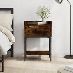 vidaXL Table de chevet chêne fumé 40 5x31x60 cm bois d'ingénierie