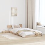 vidaXL Cadre de Lit au Sol avec Tables de Chevet 100x200cm Bois Massif