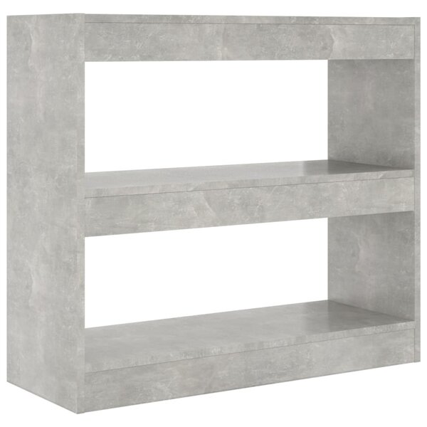 vidaXL Bibliothèque/Séparateur de pièce Gris béton 80x30x72 cm