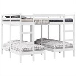 vidaXL Lit superposé triple blanc 160x200/80x160 cm bois de pin massif