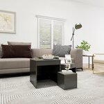 vidaXL Tables gigognes 3 Pièces Gris brillant Bois d'ingénierie