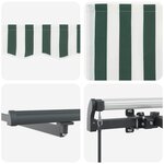 vidaXL Auvent Rétractable Vert et blanc 600 × 350 cm tissu