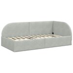 vidaXL Cadre de lit d'angle Gris clair 90 x 200 cm Velours