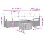 vidaXL Ensemble de canapé de jardin avec coussin 6 Pièces Gris polyrotin