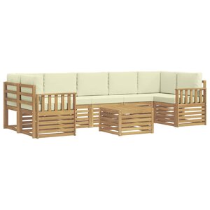vidaXL Ensemble de canapés d'extérieur 8 pc Blanc et crème Polyester
