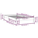 vidaXL Lit empilable sans matelas gris 75x190 cm bois de pin massif