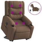 vidaXL Fauteuil inclinable de massage électrique Marron Tissu