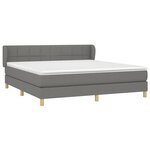 vidaXL Sommier à lattes de lit avec matelas Gris foncé 160x200cm Tissu