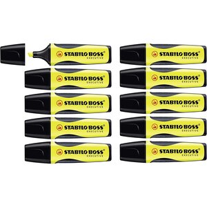 Surligneur Grip BOSS EXECUTIVE pointe Biseautée jaune x 10 STABILO