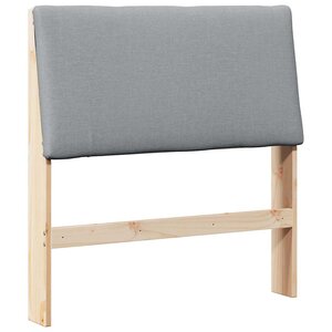 vidaXL Tête de lit capitonnée Gris clair 90 cm Pin massif