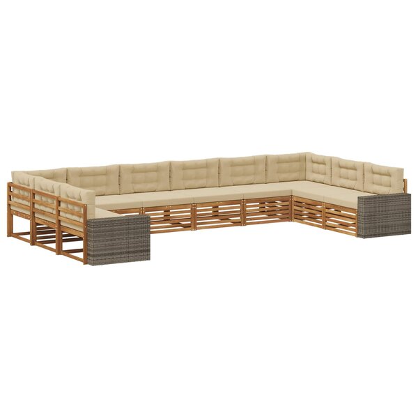 vidaXL Ensembles de canapés 10 pc Bois d'Acacia Massif