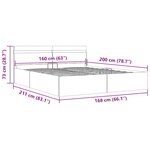 vidaXL Cadre de lit à rangement hydraulique et LED 160x200 cm
