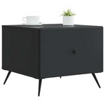 vidaXL Table basse avec tiroir Noir 49 x 50 x 40 cm Bois d'ingénierie