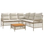 vidaXL Salon de jardin avec coussins 2 Pièces beige résine tressée