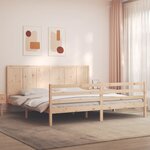 vidaXL Cadre de lit sans matelas 200x200 cm bois massif