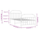 vidaXL Cadre de lit métal sans matelas avec pied de lit noir 107x203cm