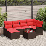 vidaXL Ensemble de canapé de jardin 7 Pièces Marron polyrotin