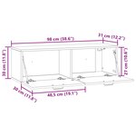 vidaXL Meuble TV mural Noir 98 x 31 x 30 cm Bois d'ingénierie