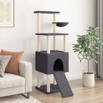 vidaXL Arbre à chat avec griffoirs en sisal Gris foncé 153 cm