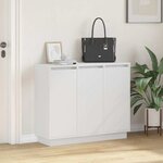 Buffet vidaXL avec LED Blanc 90x32x75 cm en bois d'ingénierie