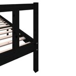 vidaXL Cadre de lit sans matelas noir bois massif 200x200 cm
