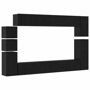 vidaXL Ensemble meuble TV 9 Pièces Chêne noir Bois d'ingénierie